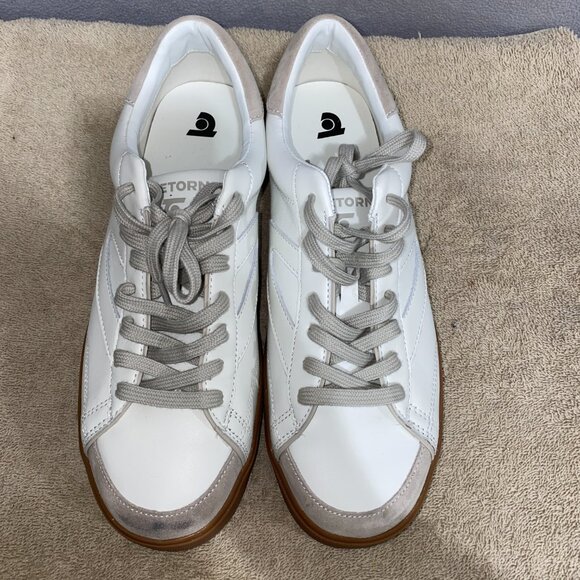 Tretorn Kick Serve White Leather Sneakers Gum Sole Men’s Size 10M Lace-Up - Picture 3 of 8